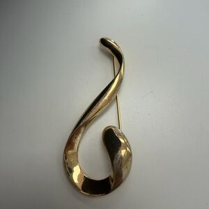 Vintage Gold-tone Swirl Pin Brooch